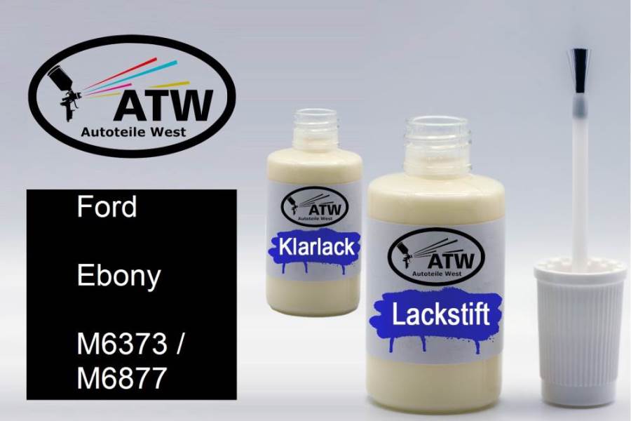Ford, Ebony, M6373 / M6877: 20ml Lackstift + 20ml Klarlack - Set, von ATW Autoteile West.